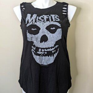 NWT - VINYL ICONS - Misfits - Black, Slashed Crimson Ghost punk Muscle Tank